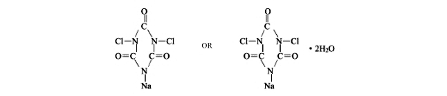 Sodium Dichloroisocyanurate (Cas No.: 2893-78-9) Structural Formula