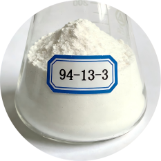 Propylparaben, CAS 94-13-3, Appearance:    Colorless crystals, or white to off-white or almost white crystalline solid